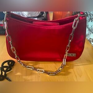XOXO Vibrant Red Shoulder Bag with Chain Strap